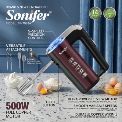 Sonifer Hand Mixer 500W 5-Speed