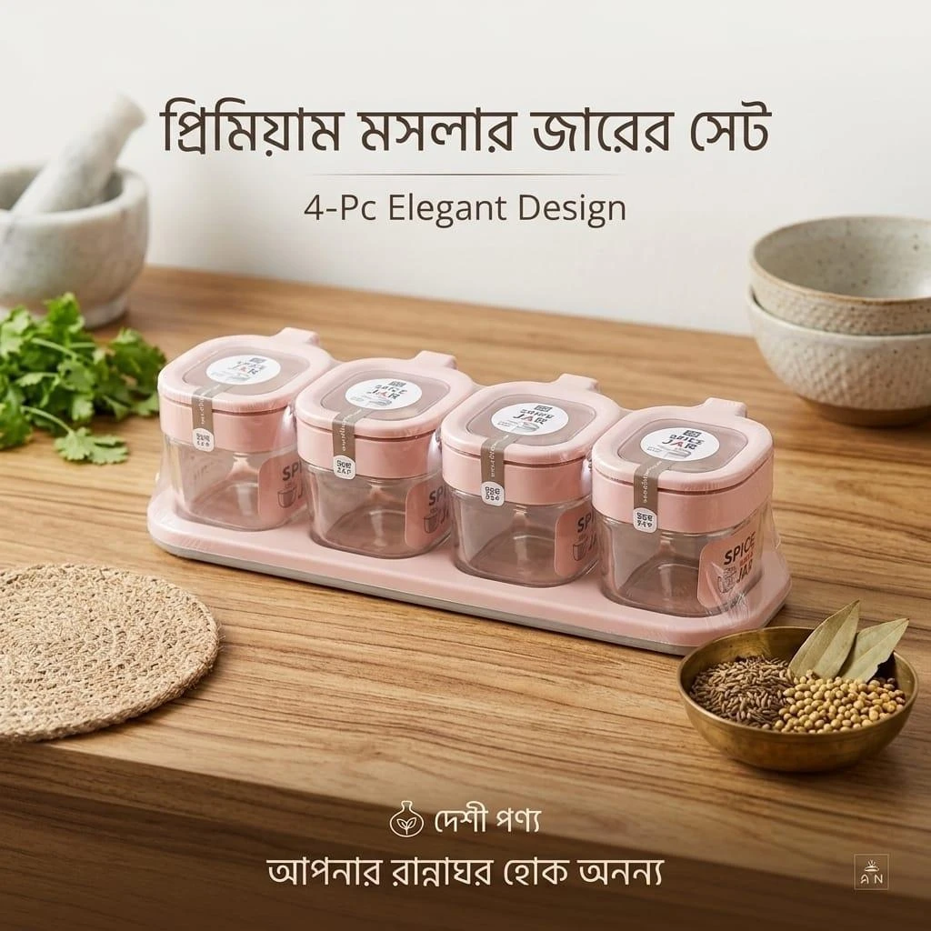4-Pc Elegant Design Spice Jar Set