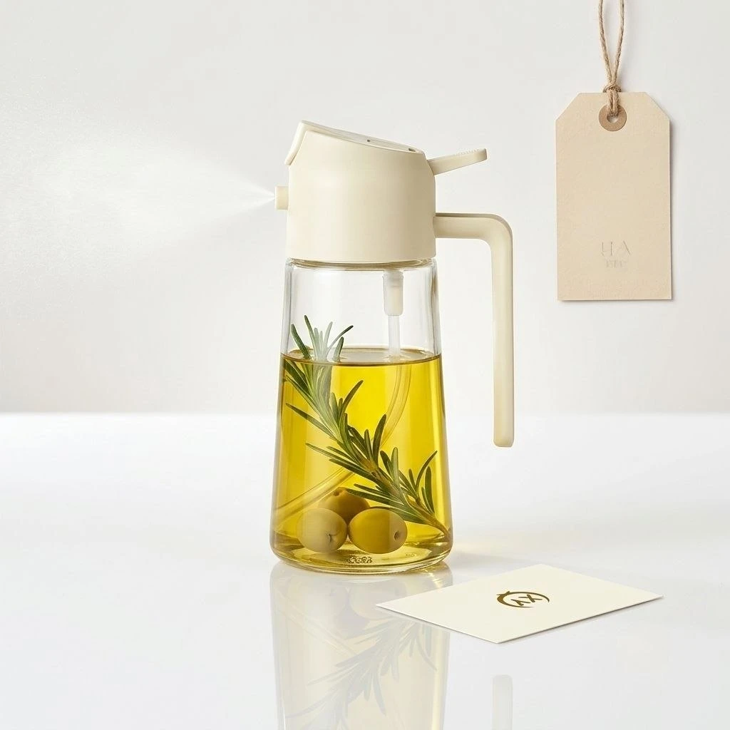 2-in-1 Glass Oil Sprayer and Dispenser Bottle