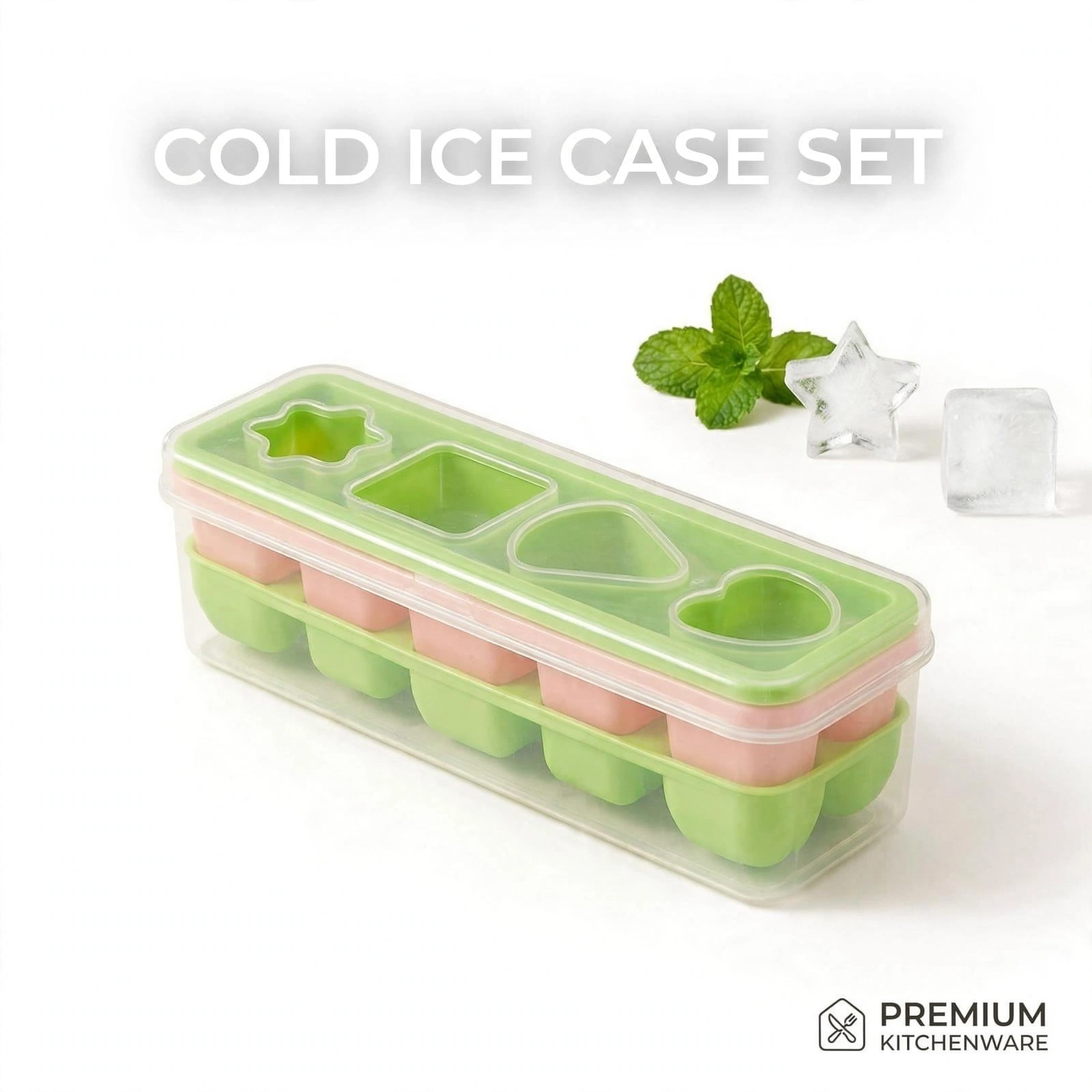Cold Ice Case Multi-Shape Ice Cube Tray Set