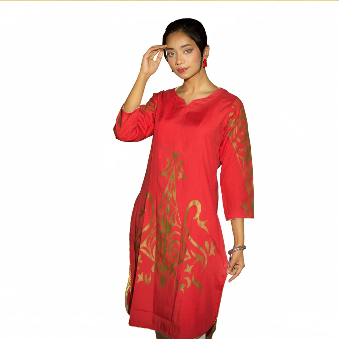 Festive Red & Gold Ethnic Wear