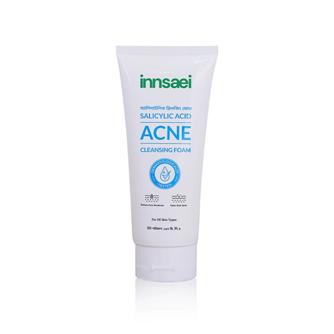 Innsaei Salicylic Acid Acne Solution Cleansing Foam (150ml) – Deep Pore Purifying & Blemish Control for Clear Skin