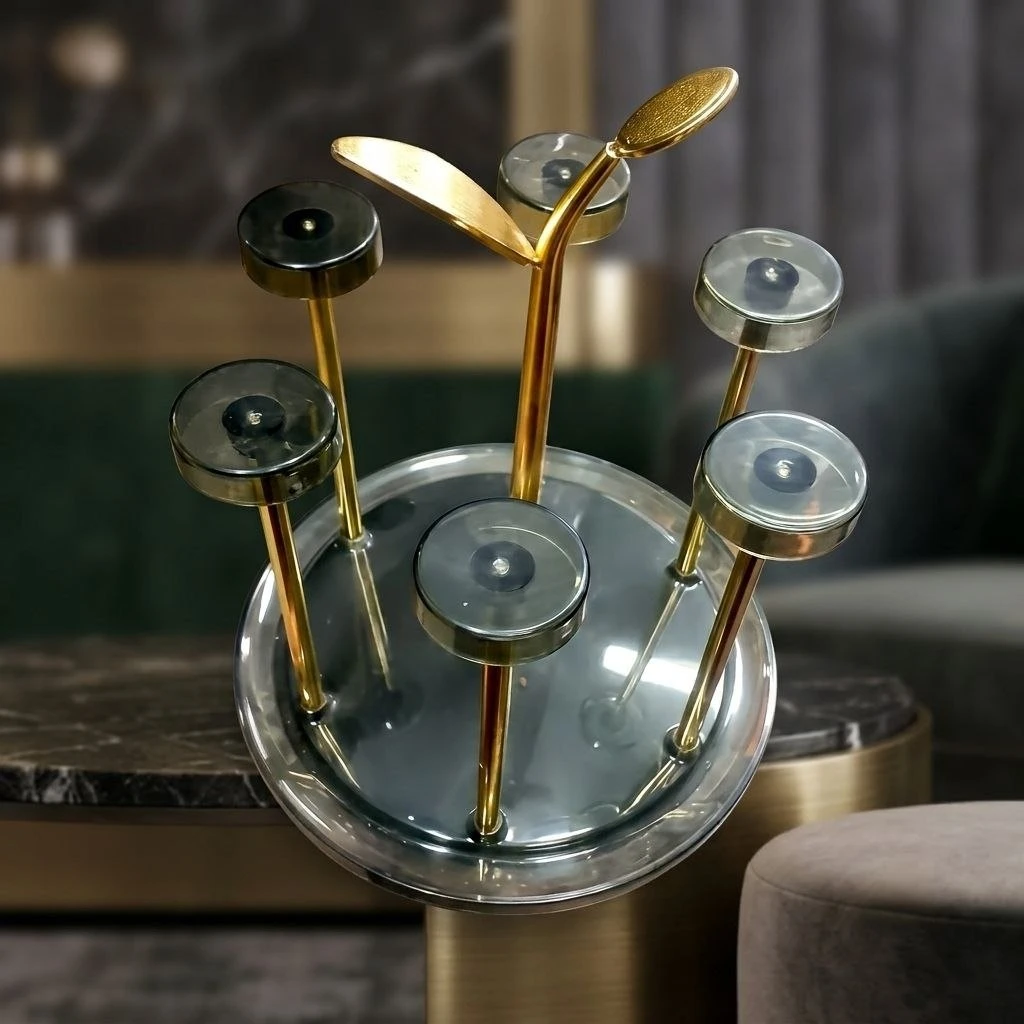 Luxury Hexagonal Glass Cup Drying Rack