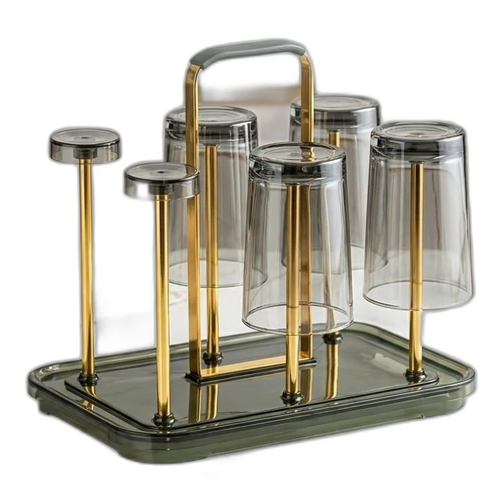 Elegant Glass Rack with Draining Tray