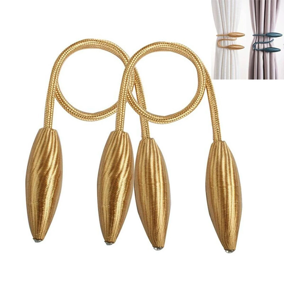 Elegant Magnetic Curtain Tiebacks / Holders - Gold & Modern Design (2 Pcs)