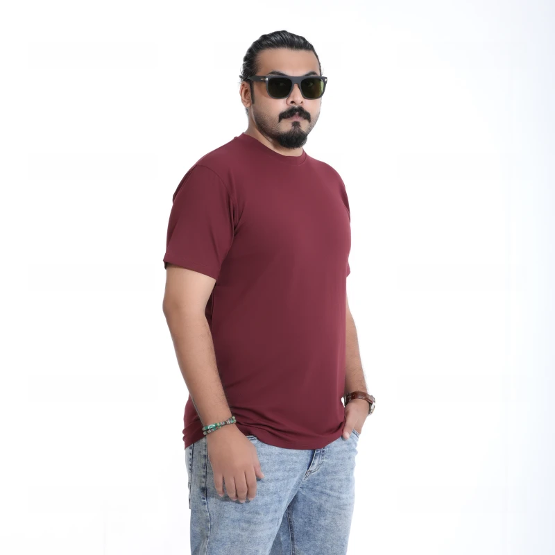 Men's Classic Maroon Crew Neck T-Shirt