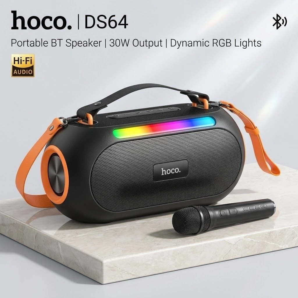 Bluetooth Karaoke Speaker with 2 Microphones