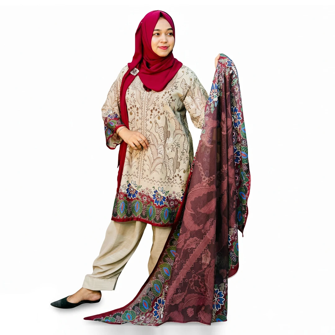 Elegant Pakistani-Inspired Premium Pure Chikankari Chiffon 3-Piece Ready-to-Wear Suit Set