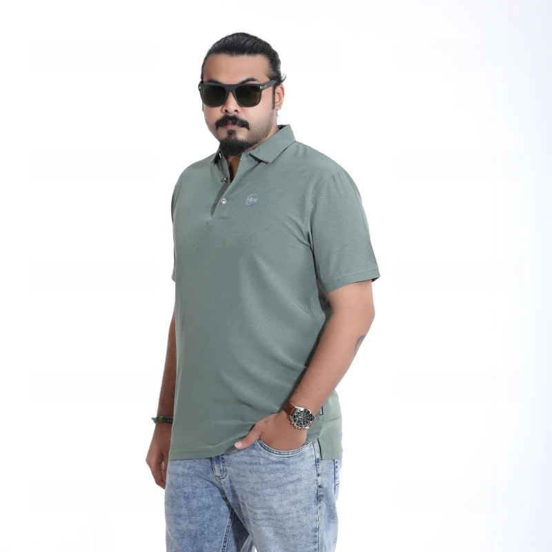 Men's Olive Green Casual Wear Polo T-Shirt