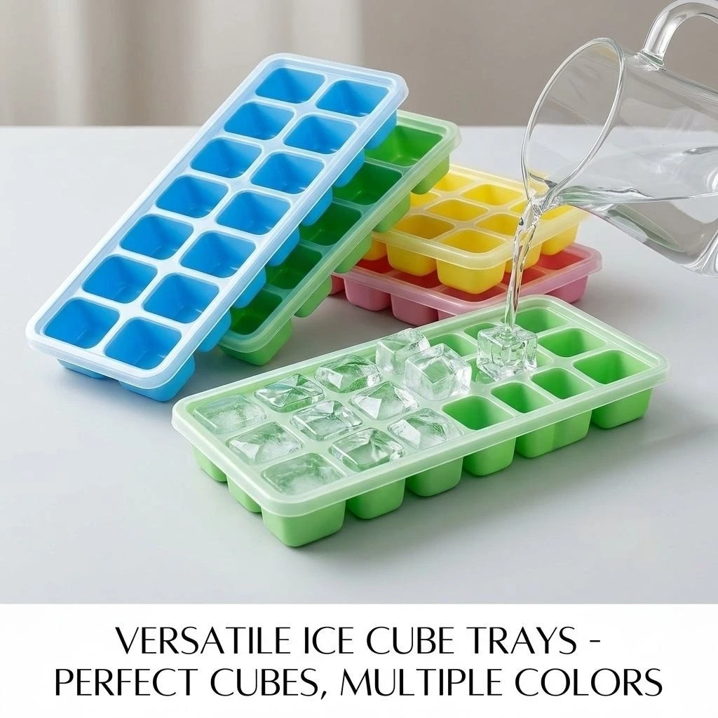 Silicone Ice Cube Tray Set – Flexible Easy-Release Ice Maker