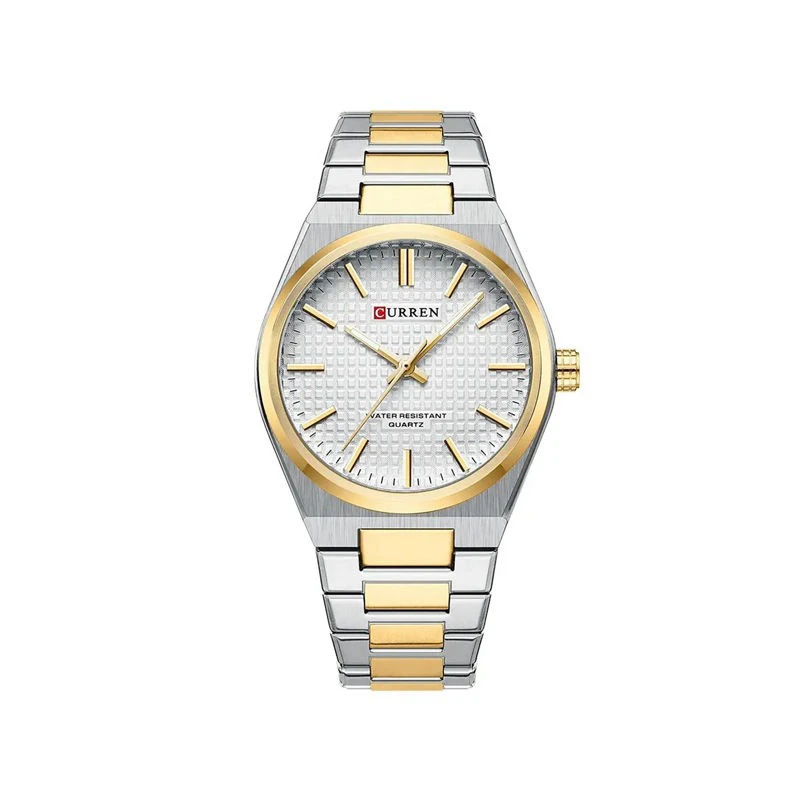Curren 8439 Luxury Stainless Steel Men's Watch–Silver Gold